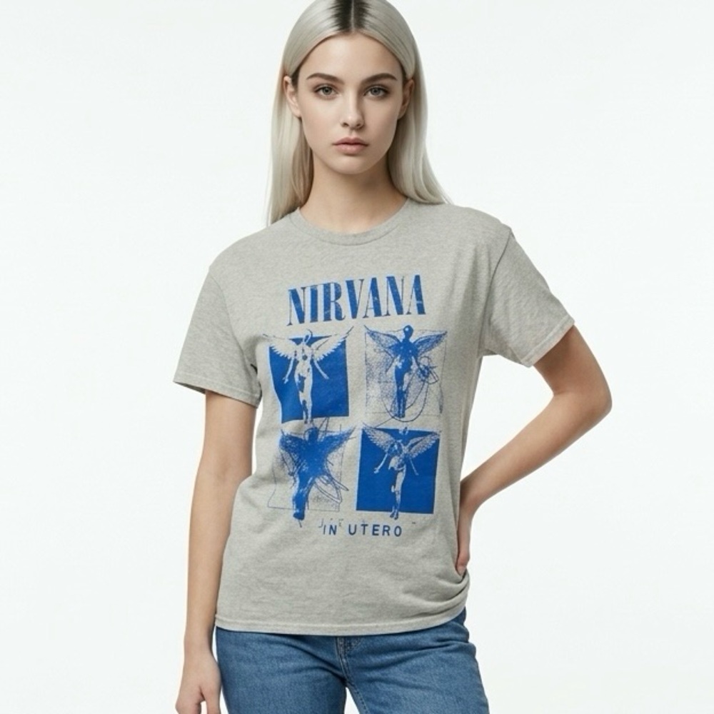 NIRVANA | In Utero Graphic Tee with Blue Print In Utero Women’s Size Medium